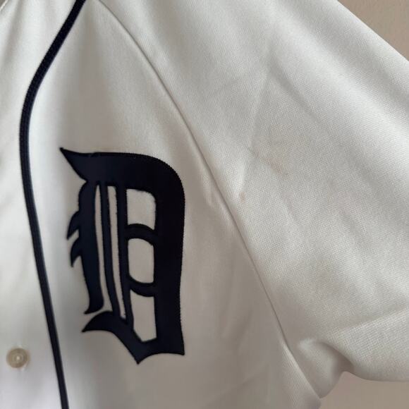 Vintage Majestic MLB Detroit Tigers White Button Front Jersey Blank Back Large - Picture 5 of 7